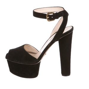 Prada Suede Platform Sandals